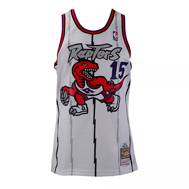 Men's Toronto Raptors Vince Carter Mitchell & Ness White Hardwood Classics  Swingman Jersey