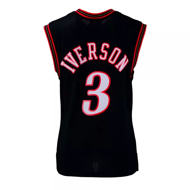 Youth Mitchell & Ness Allen Iverson Black Philadelphia 76ers Hardwood  Classics Swingman Throwback Jersey