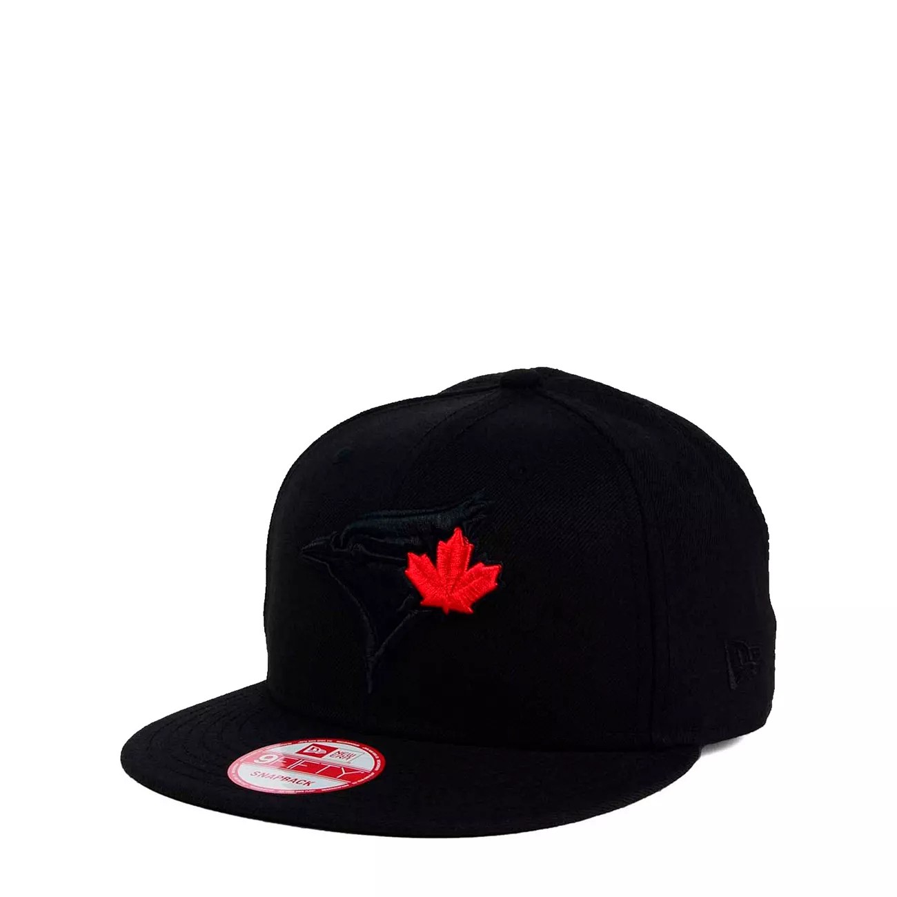 all black blue jays hat red leaf