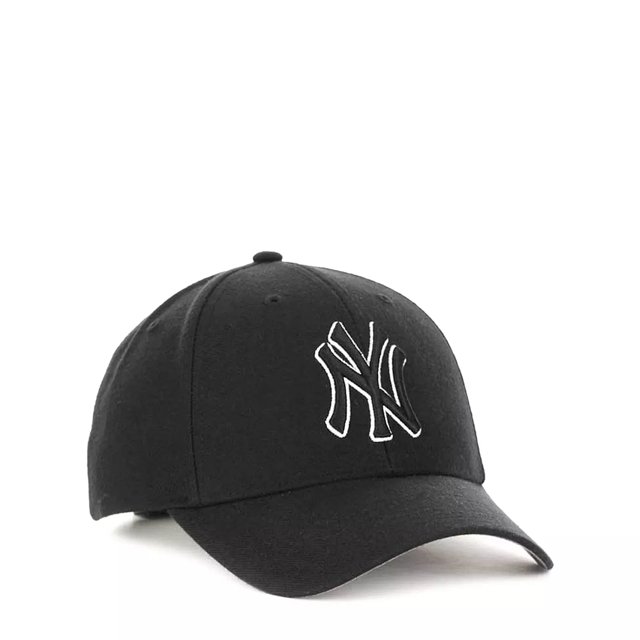 47 New York Yankees MLB Black White Black MVP Cap The Shoe Company