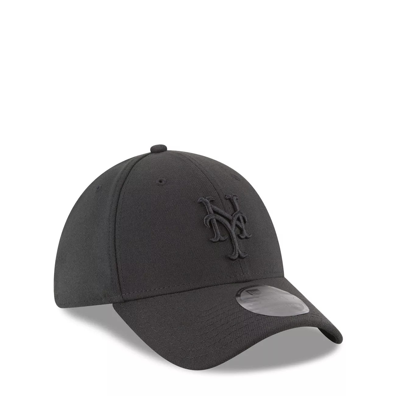 New York Mets MLB Blackout 39THIRTY Stretch Fitted Cap