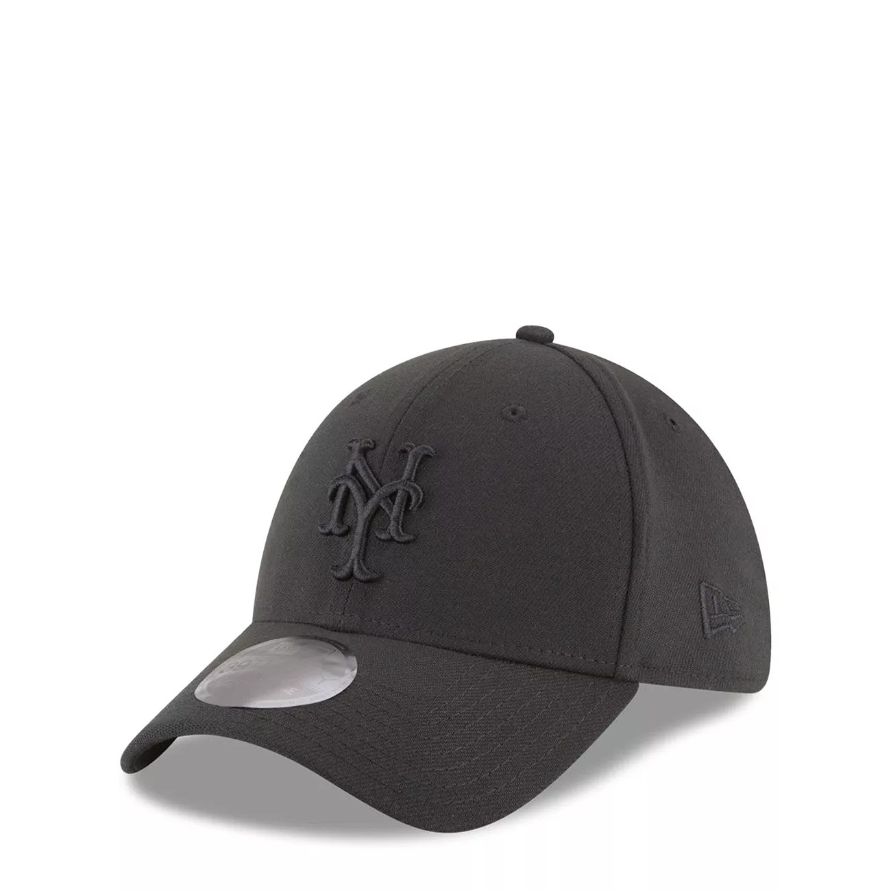 New York Mets MLB Blackout 39THIRTY Stretch Fitted Cap