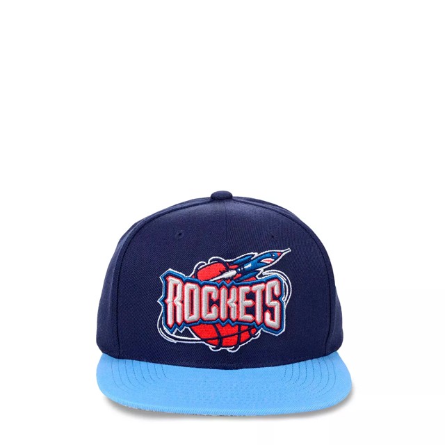 Mitchell & Ness Houston Rockets Wool 2 Tone Fitted Cap in Blue for