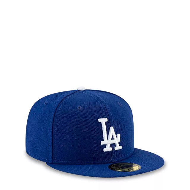 LA Dodgers MLB Baseball Cap New Era 59Fifty 7 1/4 Blue Fitted Hat Genuine  Merch.