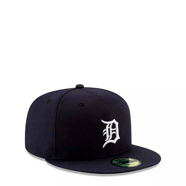 New Era Men's Detroit Tigers MLB Authentic Collection Home Fitted Cap in Navy Blue Size 7 3/8