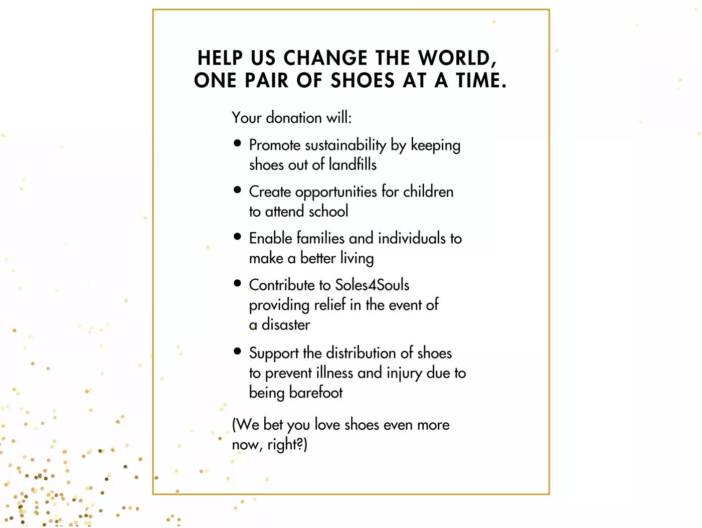 Shoe Donation Landing Page DSW Canada