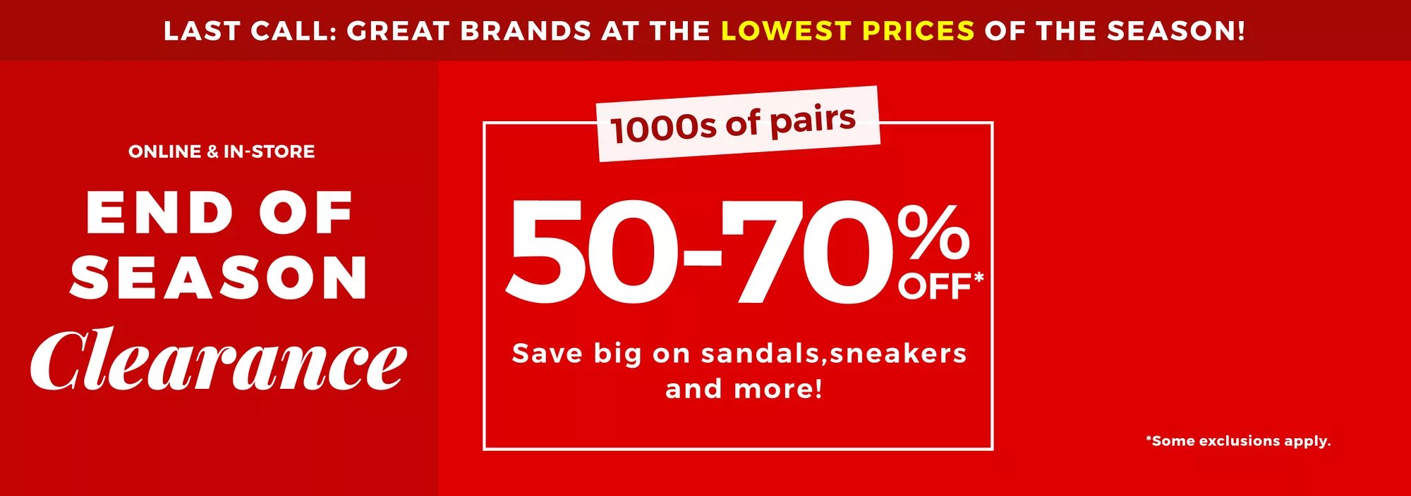 big brands shoe clearance